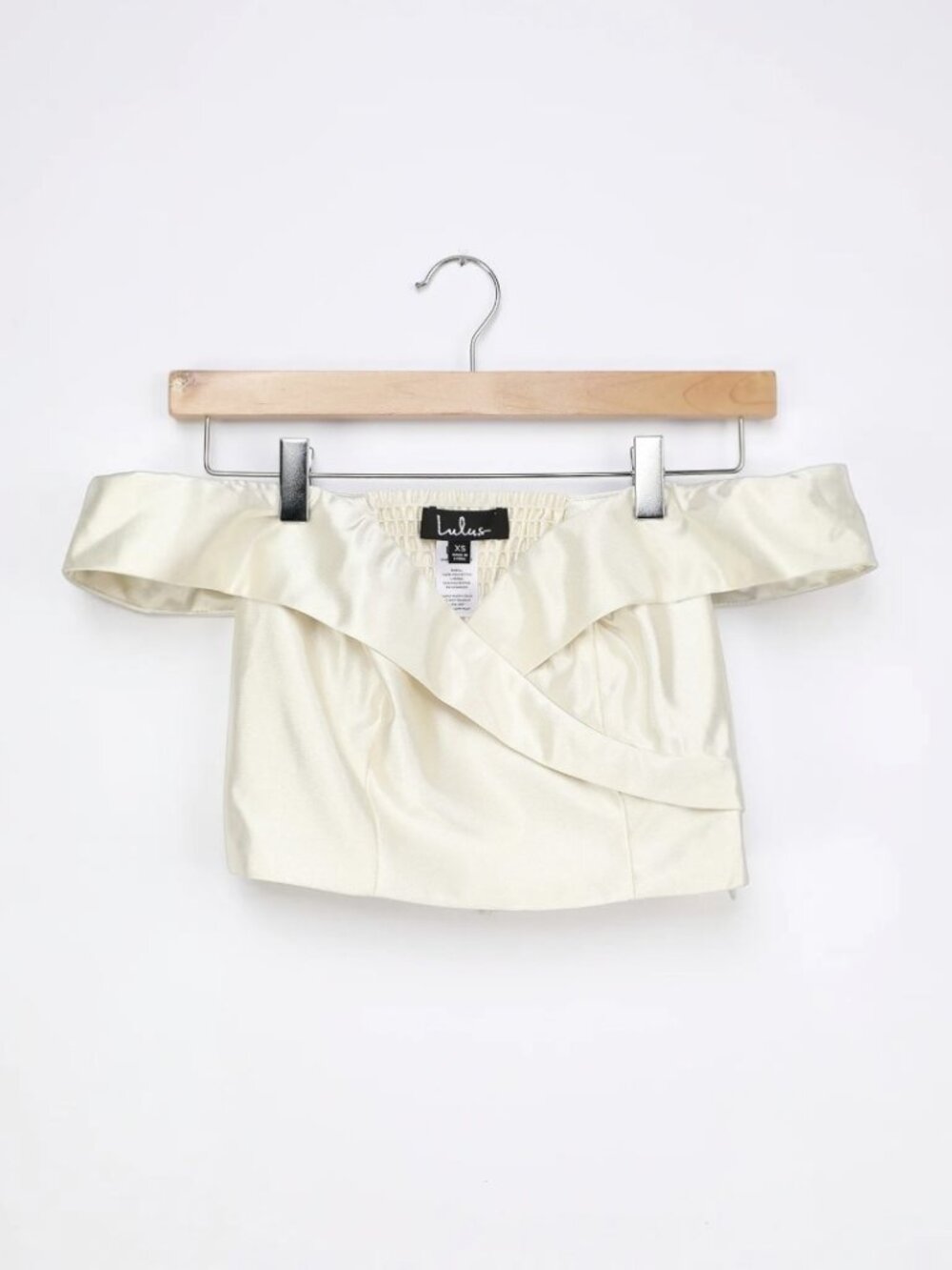 NWT Lulus Caught My Eye Cream Satin Two-Piece High-Low Dress (size S) - Picture 6 of 12